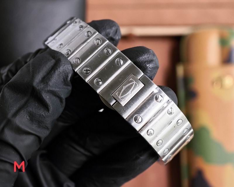 Cartier santos acero bicel negro adiamantado