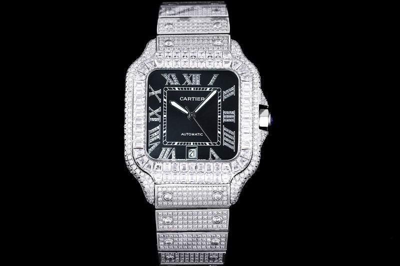 Cartier santos full ice 40 mm