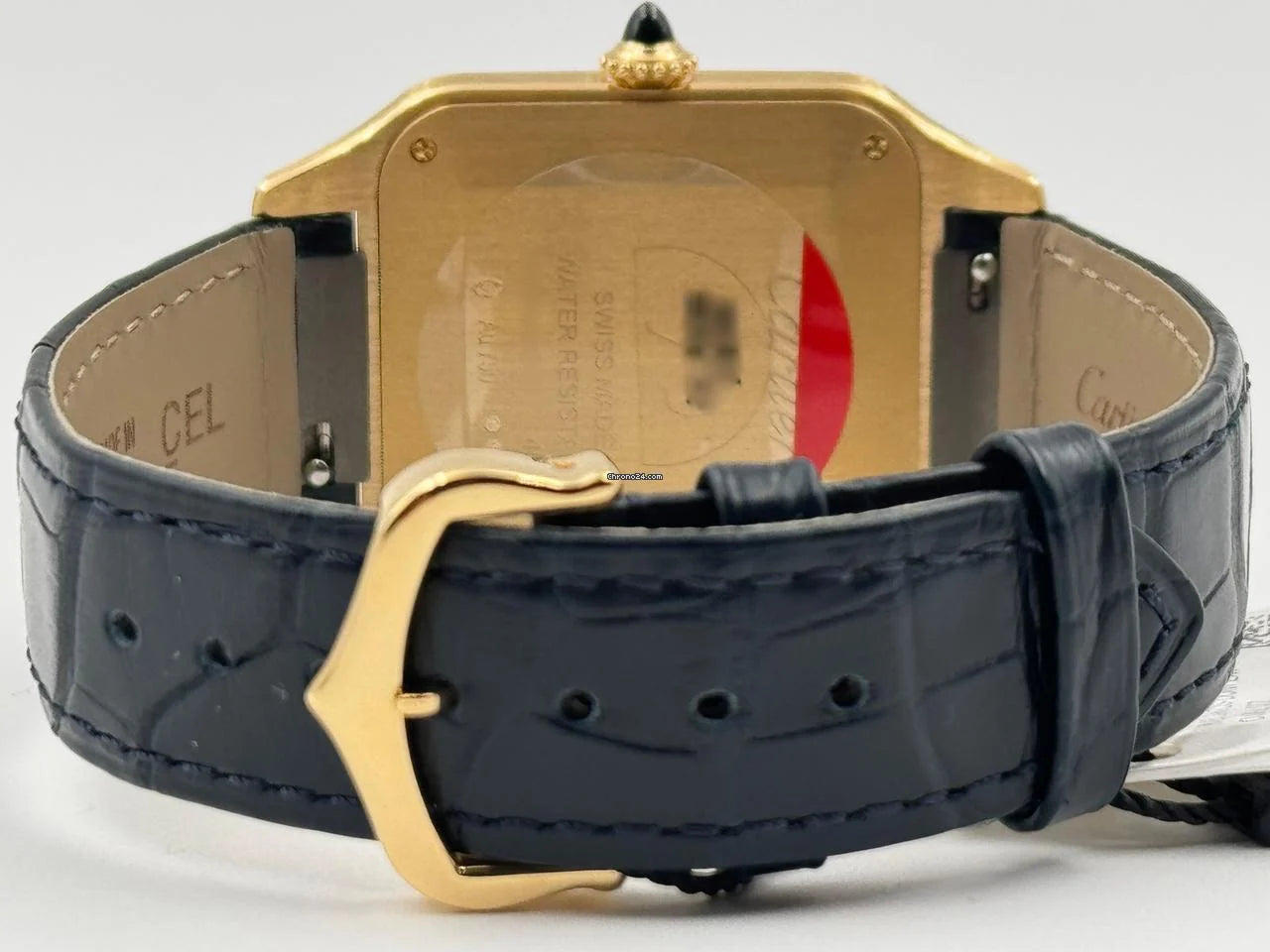 Cartier Santos‑Dumont (oro amarillo, esfera azul)