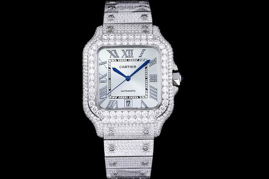 Cartier santos full ice 40 mm