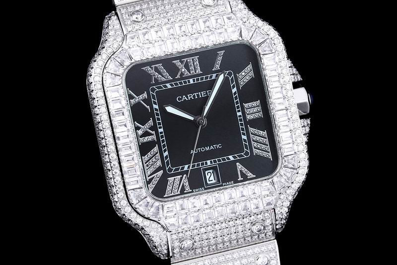 Cartier santos full ice 40 mm