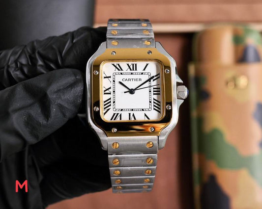 Reloj cartier santos acero y oro