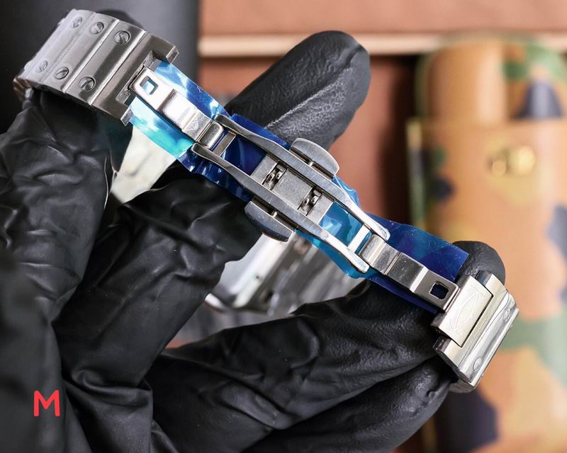 Cartier santos acero bicel negro adiamantado