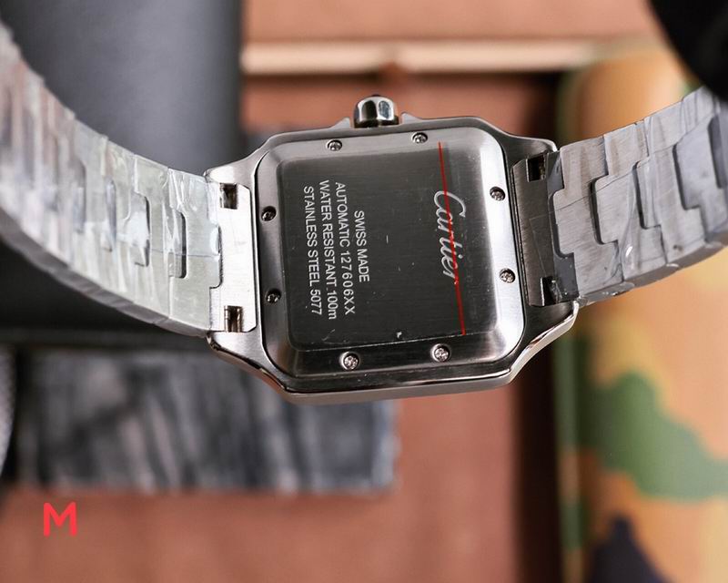 Cartier santos acero bicel negro adiamantado